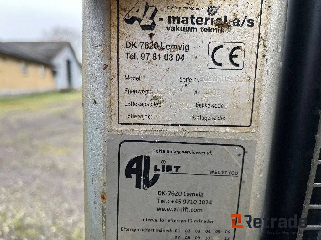 Forskelligt udstyr AL- VAC AL - VAC Vacum fliselægger - Construction equipment: picture 5 Forskelligt udstyr AL- VAC AL - VAC Vacum fliselægger - Construction equipment: picture 5