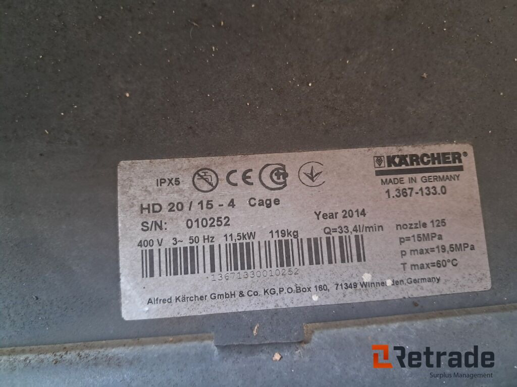 Leasing of Højtrykrenser Kärcher Professional HD 20/15-4 Højtrykrenser Kärcher Professional HD 20/15-4: picture 8 Leasing of Højtrykrenser Kärcher Professional HD 20/15-4 Højtrykrenser Kärcher Professional HD 20/15-4: picture 8