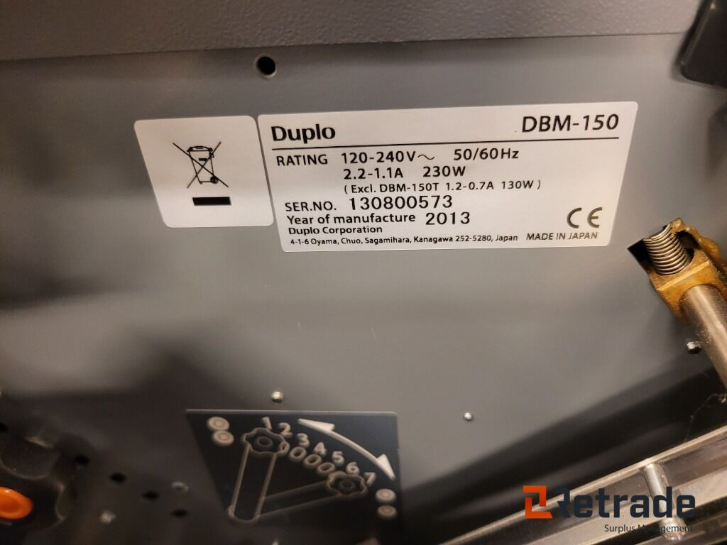 Häftesmaskin vikning falsning helautomatisk Duplo DBM-150 - Industrial equipment: picture 4 Häftesmaskin vikning falsning helautomatisk Duplo DBM-150 - Industrial equipment: picture 4
