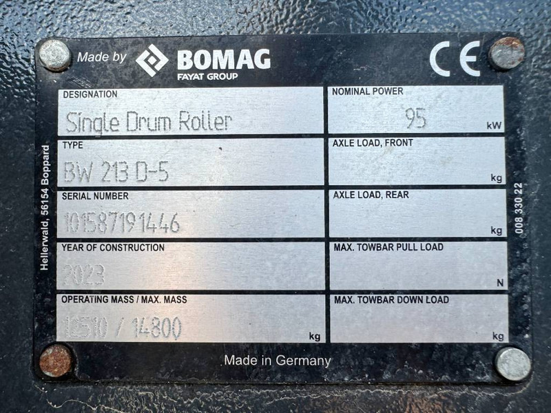Roller Bomag BW213D-5 - New / Unused / CE Certifed: picture 18