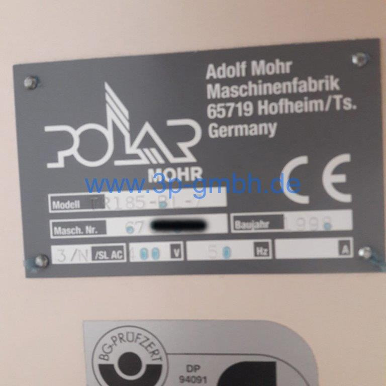 Paper cutting machine POLAR large format high-speed cutter 176 ED with loading transomat Polar TR 185-BL-7: picture 11 Paper cutting machine POLAR large format high-speed cutter 176 ED with loading transomat Polar TR 185-BL-7: picture 11