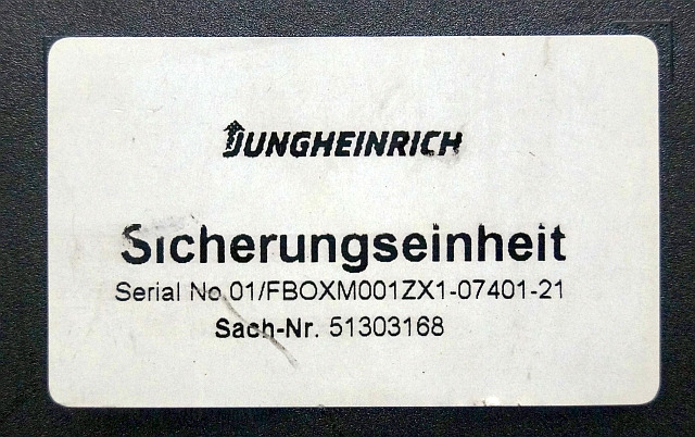 Jungheinrich 51303168 | Zekeringkast Fusebox sn. 01/FBOXM001ZX1-07404-21 - Fuse for Material handling equipment: picture 3 Jungheinrich 51303168 | Zekeringkast Fusebox sn. 01/FBOXM001ZX1-07404-21 - Fuse for Material handling equipment: picture 3