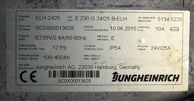 Jungheinrich 51345220 | Build in charger ELH2425 24V/25A 100-400Ah year 2025 sn. Build in charger ELH2425 24V/25A 100-400Ah year 2025 sn. SNOX00013628 - Battery for Material handling equipment: picture 4 Jungheinrich 51345220 | Build in charger ELH2425 24V/25A 100-400Ah year 2025 sn. Build in charger ELH2425 24V/25A 100-400Ah year 2025 sn. SNOX00013628 - Battery for Material handling equipment: picture 4