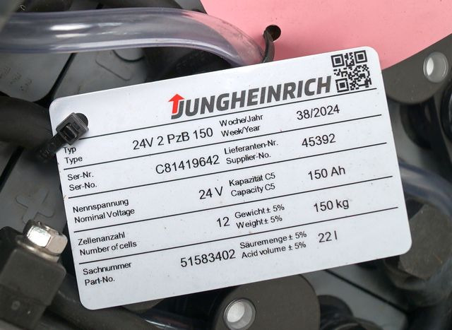 Jungheinrich unknown | Battery 24 2PZB150 year 2024 weight 150 kg sn. C81419642 - Battery for Material handling equipment: picture 4 Jungheinrich unknown | Battery 24 2PZB150 year 2024 weight 150 kg sn. C81419642 - Battery for Material handling equipment: picture 4
