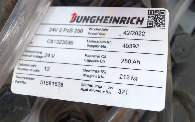 Jungheinrich unknown | Battery 24 2PZS250 year 2022 weight 212 kg sn. C81323536 - Battery for Material handling equipment: picture 4 Jungheinrich unknown | Battery 24 2PZS250 year 2022 weight 212 kg sn. C81323536 - Battery for Material handling equipment: picture 4