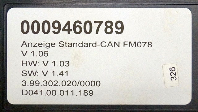 Still 0009460789 | Display Standard Can FM078 V1.06 HW V1.03 SW V1,41 399302020/ - Dashboard for Material handling equipment: picture 4 Still 0009460789 | Display Standard Can FM078 V1.06 HW V1.03 SW V1,41 399302020/ - Dashboard for Material handling equipment: picture 4