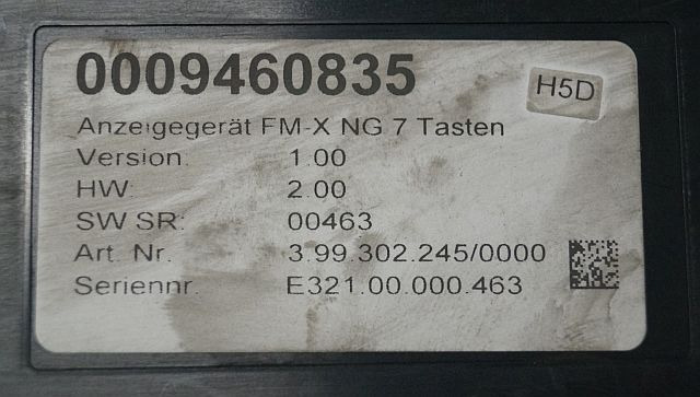 Still 433054 | Display v1,00 hw v2,00 sw sr 463 0009460835 399302245/0000 for F - Dashboard for Material handling equipment: picture 3 Still 433054 | Display v1,00 hw v2,00 sw sr 463 0009460835 399302245/0000 for F - Dashboard for Material handling equipment: picture 3