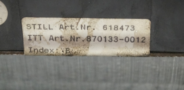Still 618473 | Display for R60-S60 ITT art nr 870133-0012 index B Display for R60-S60 ITT art nr 870133-0012 index B - Dashboard for Material handling equipment: picture 3 Still 618473 | Display for R60-S60 ITT art nr 870133-0012 index B Display for R60-S60 ITT art nr 870133-0012 index B - Dashboard for Material handling equipment: picture 3