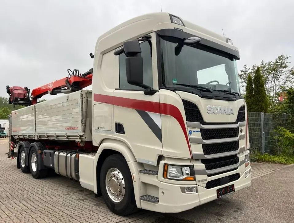 Scania R500 Baustoff / 2-stronna wywrotka Schwarzmüller /HDS Fassi F215 / Euro 6 / Napęd na tylną oś - Tipper, Crane truck: picture 1 Scania R500 Baustoff / 2-stronna wywrotka Schwarzmüller /HDS Fassi F215 / Euro 6 / Napęd na tylną oś - Tipper, Crane truck: picture 1