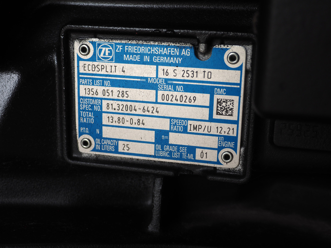 ZF Ecosplit 4 (MAN) 16S2531 TO - Gearbox for Truck: picture 2 ZF Ecosplit 4 (MAN) 16S2531 TO - Gearbox for Truck: picture 2