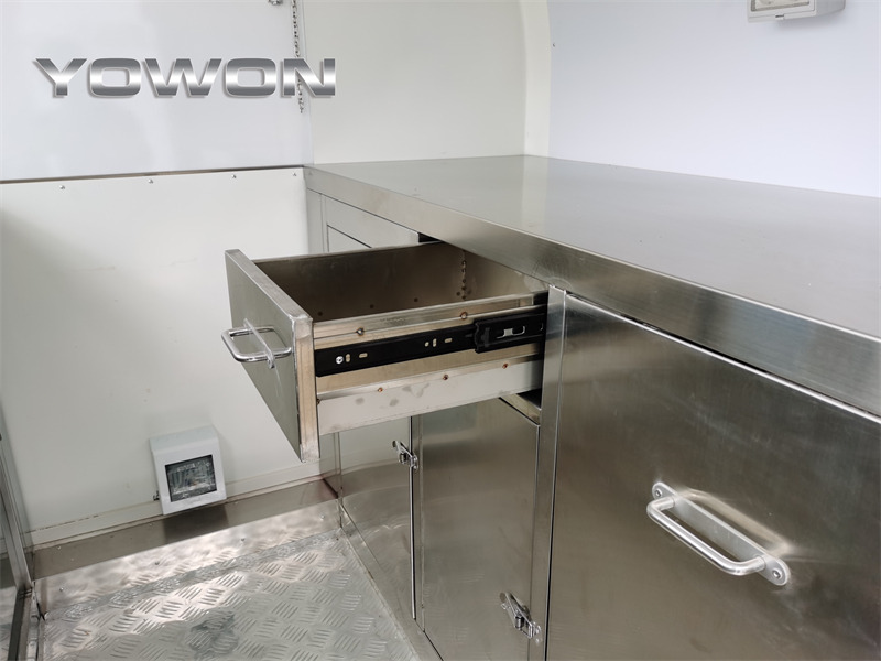 New Vending trailer for transportation of food YOWON Fully customized food vending cart mobile street fast food trailer: picture 17