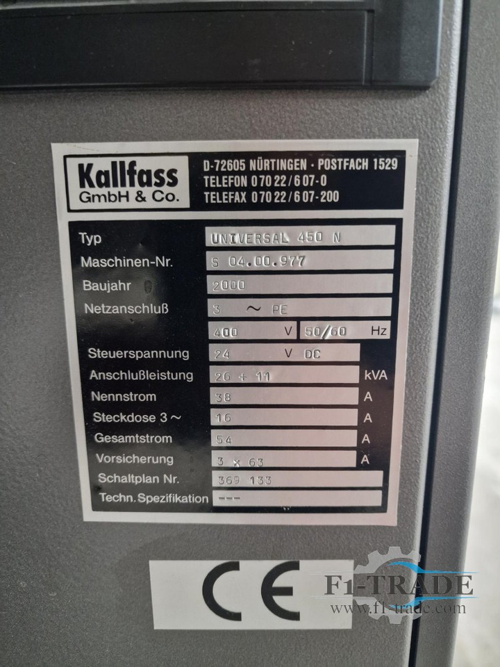 Printing machinery Kallfass Universa 400 NT - Universal 450 N: picture 6