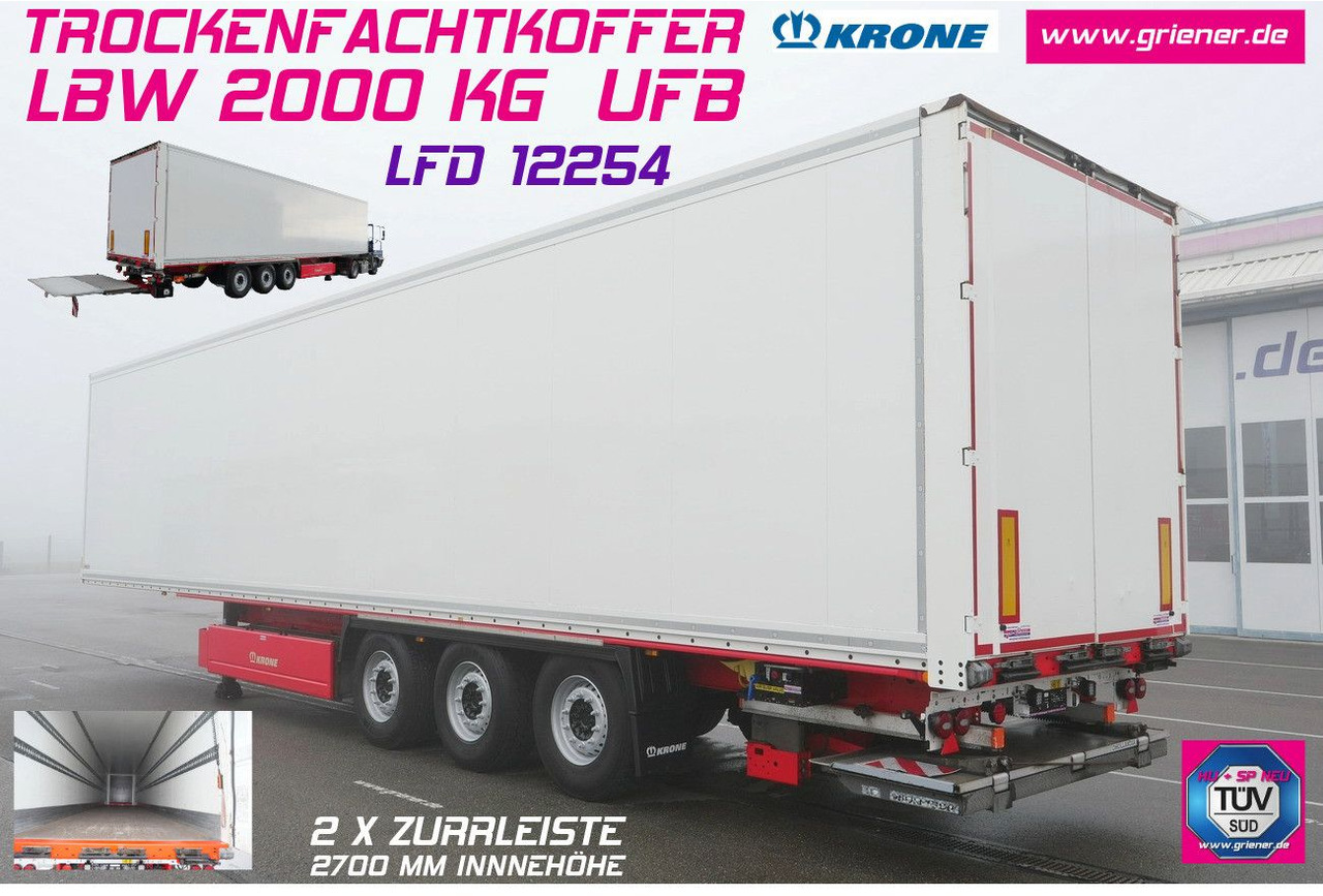 Krone SD 27/ LBW 2000 kg / 2 x ZURRLEISTE / DHOLLAND. - Closed box semi-trailer: picture 2 Krone SD 27/ LBW 2000 kg / 2 x ZURRLEISTE / DHOLLAND. - Closed box semi-trailer: picture 2