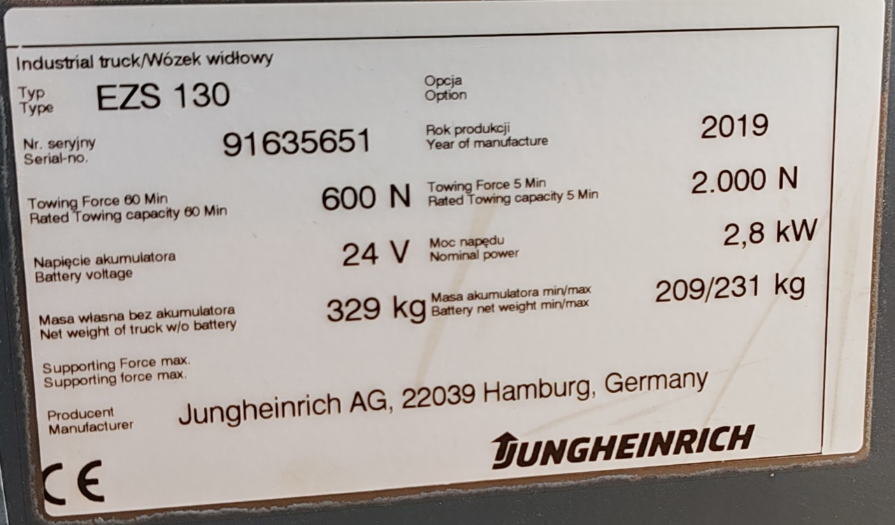 Tow tractor Jungheinrich ezs 130 / 2019y/ 2447mh: picture 6