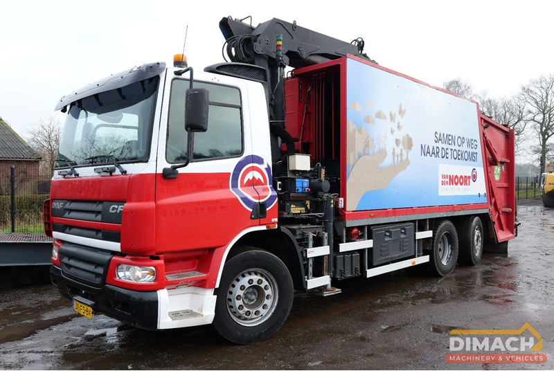 DAF AS75PC 6x2*4 DAF CF - Haller - kraak pers opbouw - HMF 2000 SK3 kraan met afstandbediening - Euro 3 - NL auto - 1 kamer - Garbage truck: picture 1 DAF AS75PC 6x2*4 DAF CF - Haller - kraak pers opbouw - HMF 2000 SK3 kraan met afstandbediening - Euro 3 - NL auto - 1 kamer - Garbage truck: picture 1