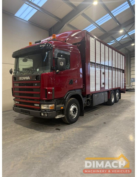 Scania 124G 420 Scania - Euro 3 - levendvee vervoer - dubbeldeks laadvloer - highline model - 6x2*4 - retarder - handbak - liftdak - Livestock truck: picture 1 Scania 124G 420 Scania - Euro 3 - levendvee vervoer - dubbeldeks laadvloer - highline model - 6x2*4 - retarder - handbak - liftdak - Livestock truck: picture 1