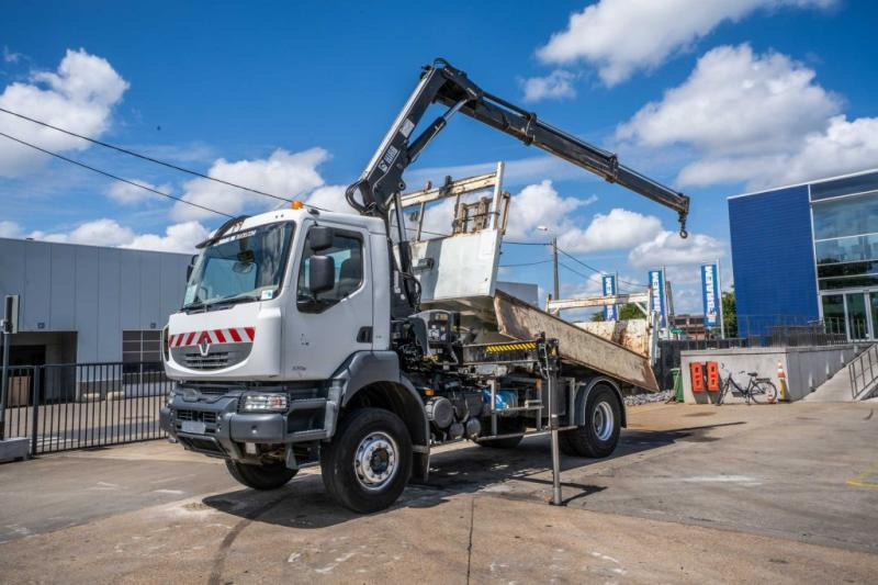 Renault KERAX 370 DXI + TRI BENNE+HIAB 16t/m + 2 EXT - Tipper, Crane truck: picture 1 Renault KERAX 370 DXI + TRI BENNE+HIAB 16t/m + 2 EXT - Tipper, Crane truck: picture 1