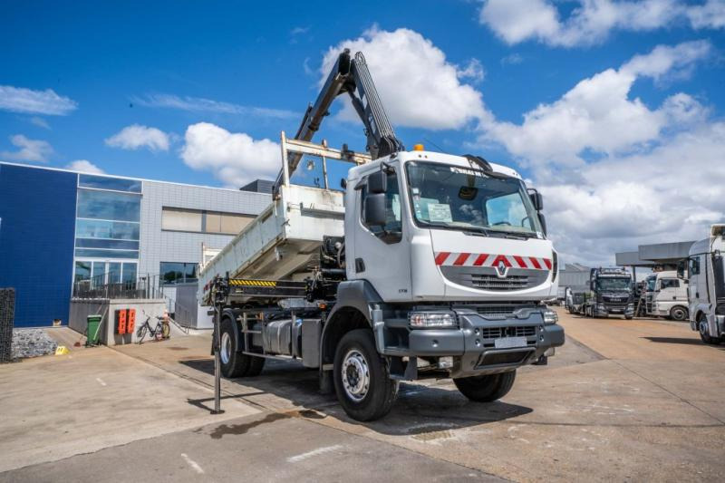 Renault KERAX 370 DXI + TRI BENNE+HIAB 16t/m + 2 EXT - Tipper, Crane truck: picture 2 Renault KERAX 370 DXI + TRI BENNE+HIAB 16t/m + 2 EXT - Tipper, Crane truck: picture 2