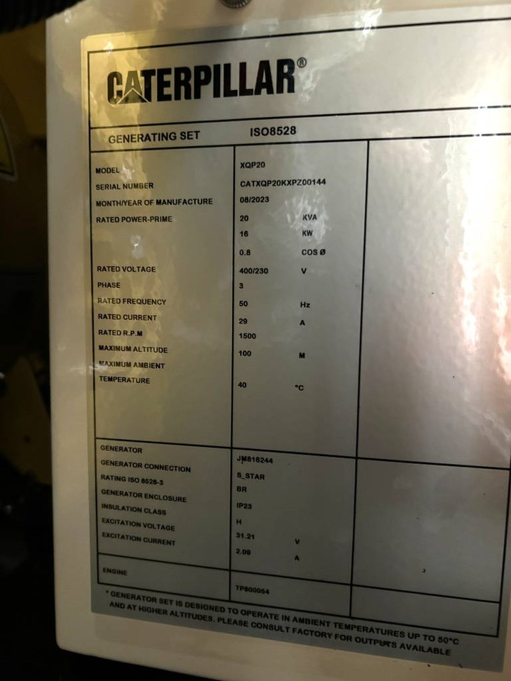 New Generator set CAT XQP20 - Generator 20 kVA Stage V - DPX-18121: picture 6
