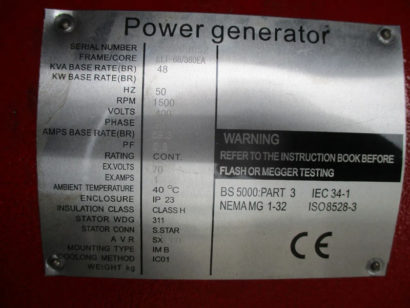 New Generator set ELLITE ELT68/380EA , New Diesel generator , 48 KVA ,3 phase , 2 Pieces in stock: picture 15