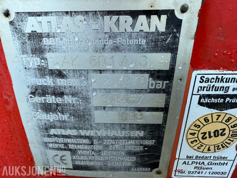 Crane truck 2008 Fuso Canter 7C18 - kranbil med 3-veis tipp - Atlas AK601.3 kran - EU-godkjent til 05/2026: picture 37 Crane truck 2008 Fuso Canter 7C18 - kranbil med 3-veis tipp - Atlas AK601.3 kran - EU-godkjent til 05/2026: picture 37