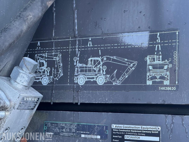 Excavator 2012 Volvo EW180D Hjulmaskin- Pigghammer - Klype - 4 stk Skuffer - Timer: 6344: picture 47