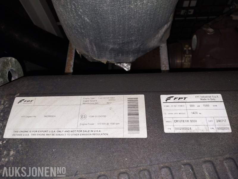 2017 DIESELAGGREGAT I CANOPY 555Kva -400Volt -50 Hz Kun gått 937 timer - Construction equipment: picture 2 2017 DIESELAGGREGAT I CANOPY 555Kva -400Volt -50 Hz Kun gått 937 timer - Construction equipment: picture 2