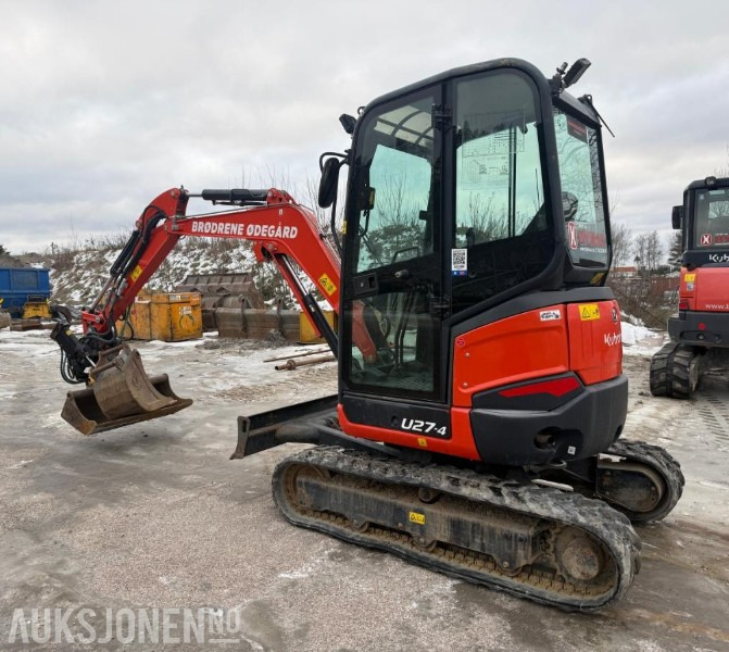 2021 Kubota U27-4 BELTEGRAVER ENGCON TILTROTATOR SENTRALSMØRING 2 SKUFFER. - Mini excavator: picture 5 2021 Kubota U27-4 BELTEGRAVER ENGCON TILTROTATOR SENTRALSMØRING 2 SKUFFER. - Mini excavator: picture 5