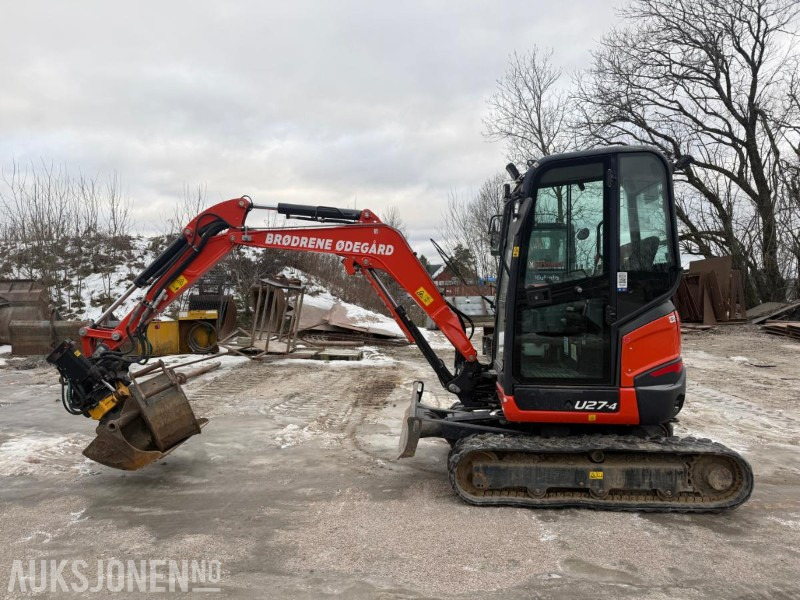 2021 Kubota U27-4 BELTEGRAVER ENGCON TILTROTATOR SENTRALSMØRING 2 SKUFFER. - Mini excavator: picture 4 2021 Kubota U27-4 BELTEGRAVER ENGCON TILTROTATOR SENTRALSMØRING 2 SKUFFER. - Mini excavator: picture 4