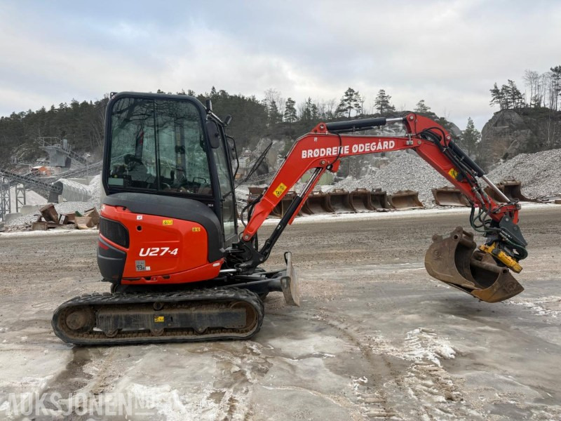 2021 Kubota U27-4 BELTEGRAVER ENGCON TILTROTATOR SENTRALSMØRING 2 SKUFFER. - Mini excavator: picture 3 2021 Kubota U27-4 BELTEGRAVER ENGCON TILTROTATOR SENTRALSMØRING 2 SKUFFER. - Mini excavator: picture 3