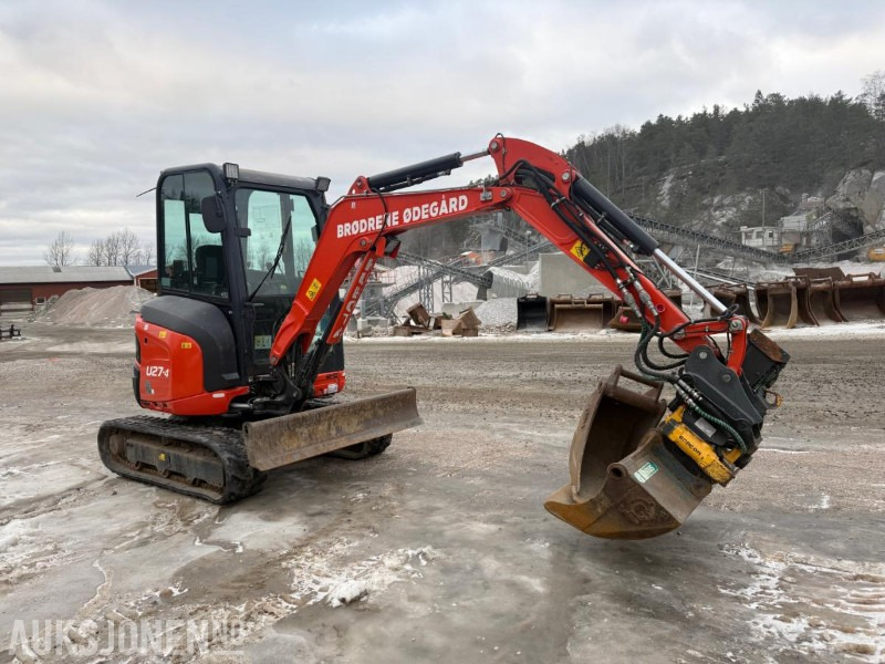 2021 Kubota U27-4 BELTEGRAVER ENGCON TILTROTATOR SENTRALSMØRING 2 SKUFFER. - Mini excavator: picture 2 2021 Kubota U27-4 BELTEGRAVER ENGCON TILTROTATOR SENTRALSMØRING 2 SKUFFER. - Mini excavator: picture 2