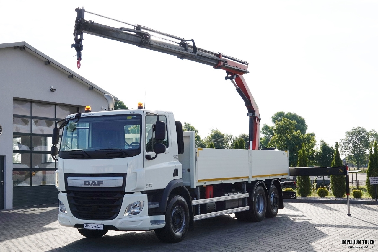 DAF CF 370 / 6x2 / SKRZYNIOWY - paka: 6,4 m / + HDS PALFINGER PK 18002 - max 6 000 kg / PILOT / EURO 6 / OŚ PODNOSZONA - Dropside/ Flatbed truck, Crane truck: picture 1 DAF CF 370 / 6x2 / SKRZYNIOWY - paka: 6,4 m / + HDS PALFINGER PK 18002 - max 6 000 kg / PILOT / EURO 6 / OŚ PODNOSZONA - Dropside/ Flatbed truck, Crane truck: picture 1
