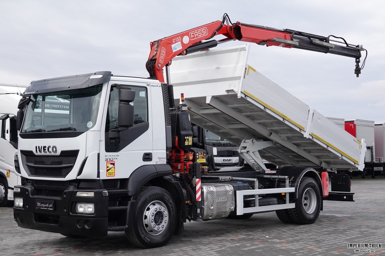 IVECO / STRALIS / 310 / 4x2 /WYWROTKA - 5,3 M / HDS FASSI 135 - 8 M / EURO 6 - Tipper, Crane truck: picture 1 IVECO / STRALIS / 310 / 4x2 /WYWROTKA - 5,3 M / HDS FASSI 135 - 8 M / EURO 6 - Tipper, Crane truck: picture 1