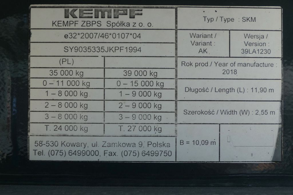 Leasing of Kempf WYWROTKA 60m3 / 2018 ROK / KLAPO DRZWI / OŚ PODN  Kempf WYWROTKA 60m3 / 2018 ROK / KLAPO DRZWI / OŚ PODN: picture 19