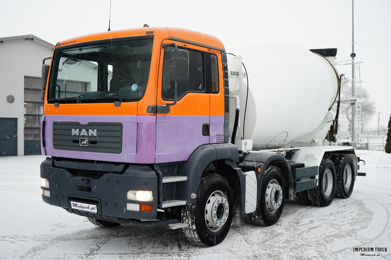MAN TGA 35. 360 / 8x4 / LIEBHERR 9m3 / BETONOMIESZARKA / GRUSZKA / MANUAL / BETONIARKA - Concrete mixer truck: picture 4 MAN TGA 35. 360 / 8x4 / LIEBHERR 9m3 / BETONOMIESZARKA / GRUSZKA / MANUAL / BETONIARKA - Concrete mixer truck: picture 4