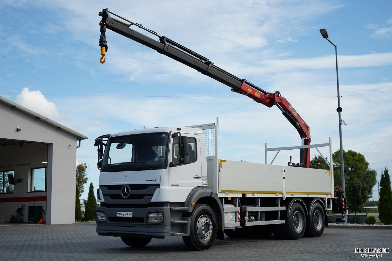 MERCEDES / AXOR 2633 / 6X4 / SKRZYNIOWY - 6,55 M / MOCNA PODŁOGA / HDS FASSI F155 / wysów: 10 M / MAX UDŹWIG 6 000 KG / MANUAL / STEROWANIE RADIOWE / - Dropside/ Flatbed truck, Crane truck: picture 1 MERCEDES / AXOR 2633 / 6X4 / SKRZYNIOWY - 6,55 M / MOCNA PODŁOGA / HDS FASSI F155 / wysów: 10 M / MAX UDŹWIG 6 000 KG / MANUAL / STEROWANIE RADIOWE / - Dropside/ Flatbed truck, Crane truck: picture 1