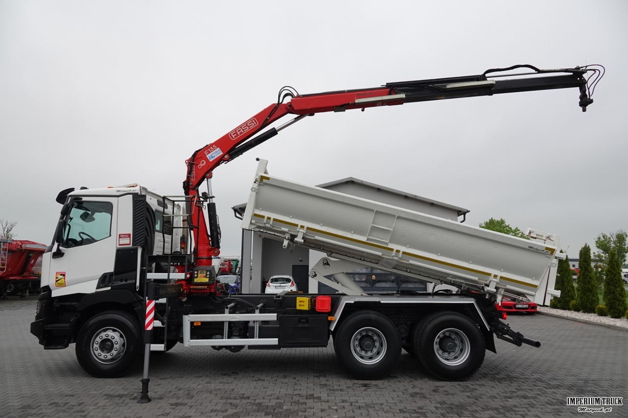 RENAULT C 380 / 6x4 / WYWROTKA 3 STRONNA + HDS FASSI F135 / HYDROBURTA / EURO 6 / STEROWANIE RADIOWE / ROTATOR / BORDMATIC - Tipper, Crane truck: picture 3 RENAULT C 380 / 6x4 / WYWROTKA 3 STRONNA + HDS FASSI F135 / HYDROBURTA / EURO 6 / STEROWANIE RADIOWE / ROTATOR / BORDMATIC - Tipper, Crane truck: picture 3