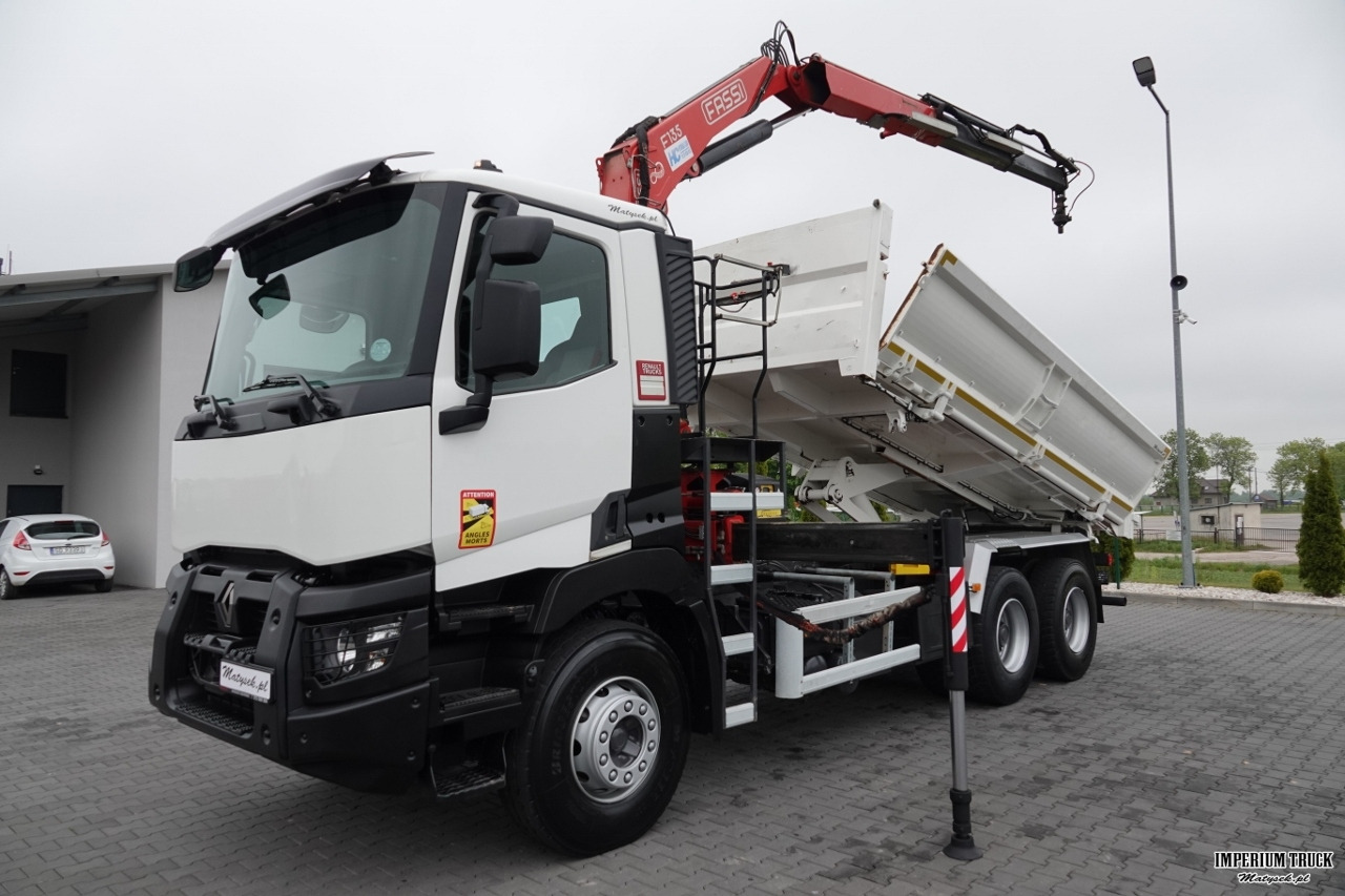 RENAULT C 380 / 6x4 / WYWROTKA 3 STRONNA + HDS FASSI F135 / HYDROBURTA / EURO 6 / STEROWANIE RADIOWE / ROTATOR / BORDMATIC - Tipper, Crane truck: picture 2 RENAULT C 380 / 6x4 / WYWROTKA 3 STRONNA + HDS FASSI F135 / HYDROBURTA / EURO 6 / STEROWANIE RADIOWE / ROTATOR / BORDMATIC - Tipper, Crane truck: picture 2