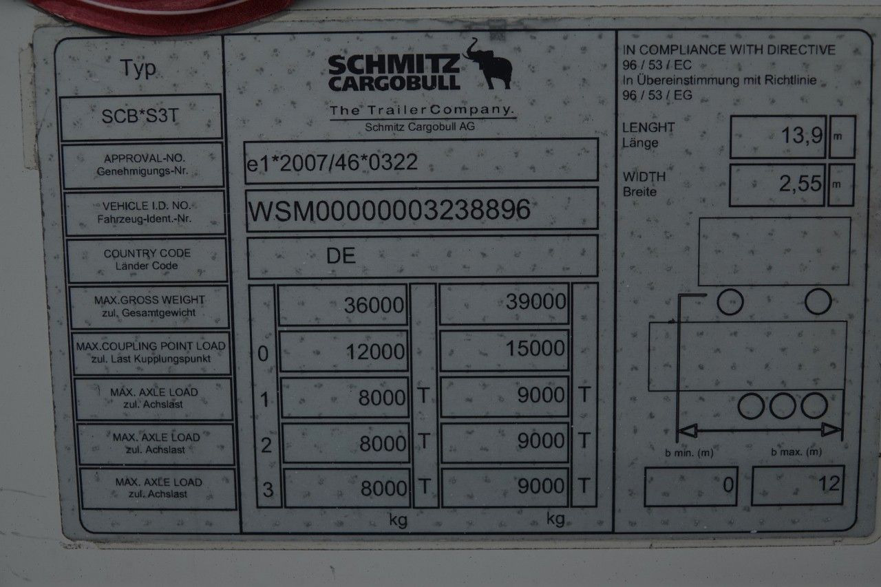 Curtainsider semi-trailer Schmitz Cargobull FIRANKA / STANDARD /  OŚ PODNOSZONA / KOSZ NA PA: picture 19