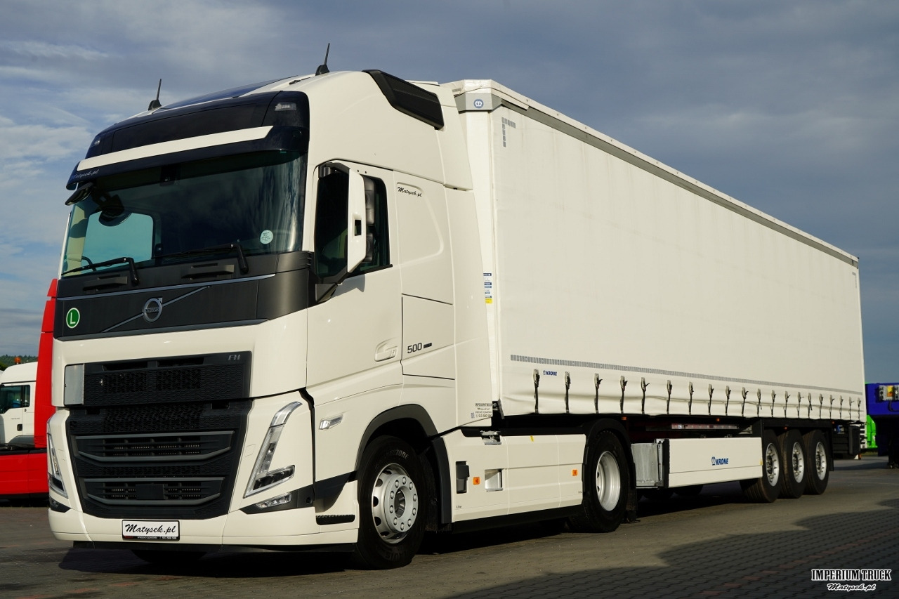 VOLVO FH 500 / XXL / 2024 / KLIMA POSTOJOWA / SKÓRY / I-SHIFT + KRONE FIRANKA / 2024 ROK / KOSZ NA PALETY / 2 OSIE PODNOSZONE / MAŁO UŻYWANA / SPROWADZONA - Tractor unit, Curtainsider semi-trailer: picture 1 VOLVO FH 500 / XXL / 2024 / KLIMA POSTOJOWA / SKÓRY / I-SHIFT + KRONE FIRANKA / 2024 ROK / KOSZ NA PALETY / 2 OSIE PODNOSZONE / MAŁO UŻYWANA / SPROWADZONA - Tractor unit, Curtainsider semi-trailer: picture 1