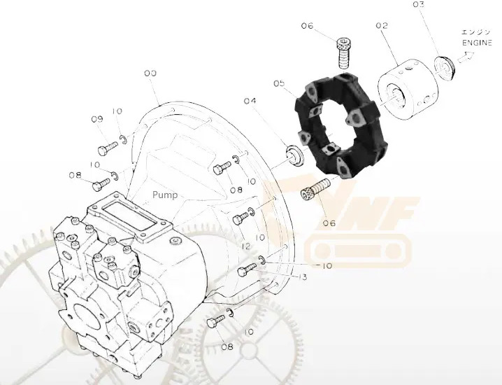 Clutch and parts for Excavator 331/25063 Cf-A-50 Size 50 50A Flexible Rubber Coupling E120 E312 Excavator Hydraulic Pump Flexible Rubber Coupling: picture 6