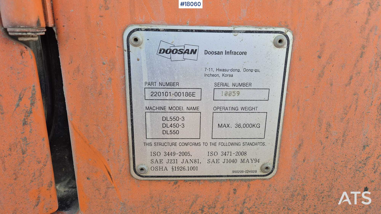 Wheel loader DOOSAN DL550-3 wheel loader (2014): picture 29