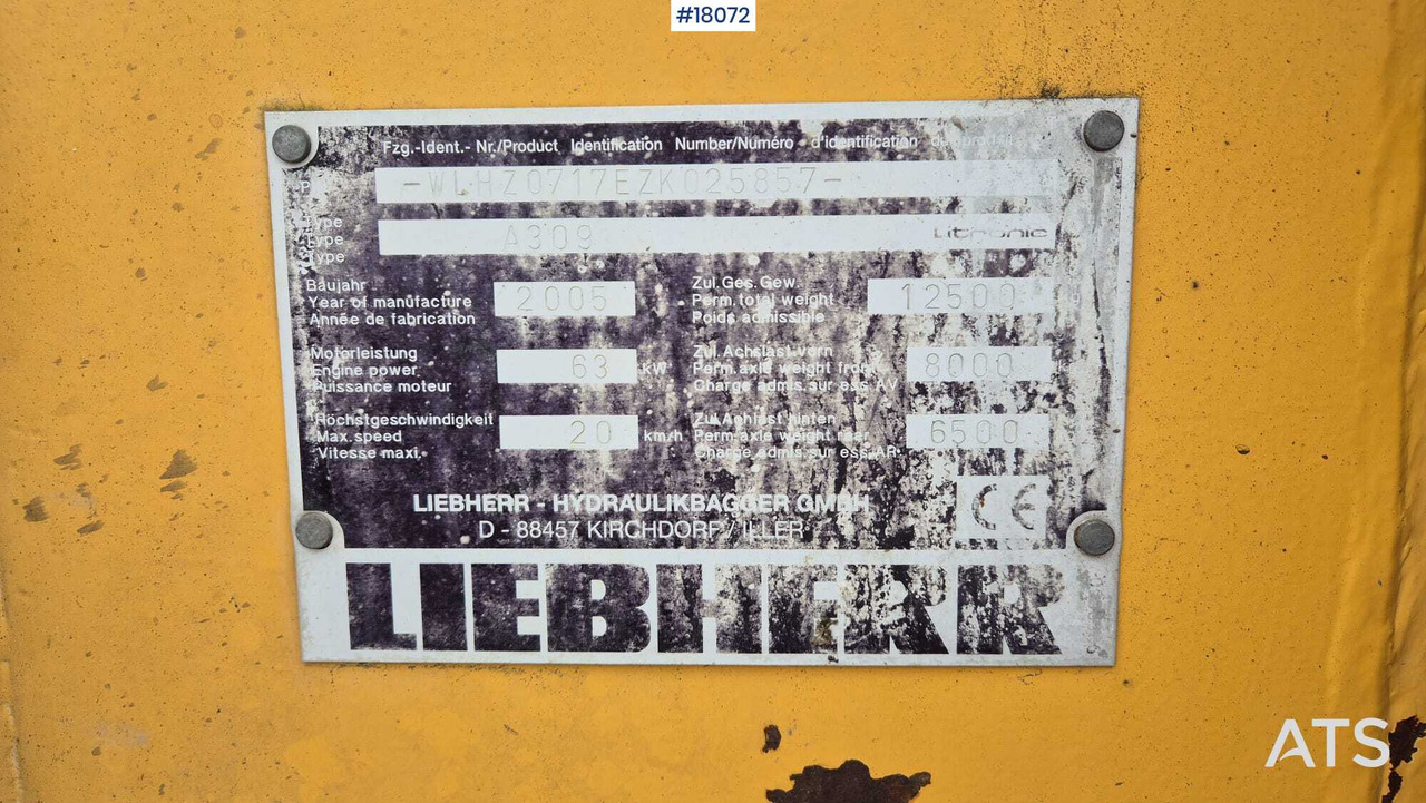 Leasing of LIEBHERR A309 Litronic Wheel Excavator (2005) Rototilt Buckets. LIEBHERR A309 Litronic Wheel Excavator (2005) Rototilt Buckets.: picture 37 Leasing of LIEBHERR A309 Litronic Wheel Excavator (2005) Rototilt Buckets. LIEBHERR A309 Litronic Wheel Excavator (2005) Rototilt Buckets.: picture 37