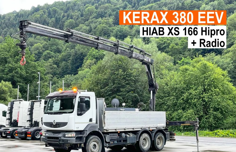 Renault Kerax 380 EEV // Skrzynia Burtowa // HIAB XS166 Hipro + Radio // Zwolnice //  // - Dropside/ Flatbed truck, Crane truck: picture 1 Renault Kerax 380 EEV // Skrzynia Burtowa // HIAB XS166 Hipro + Radio // Zwolnice //  // - Dropside/ Flatbed truck, Crane truck: picture 1