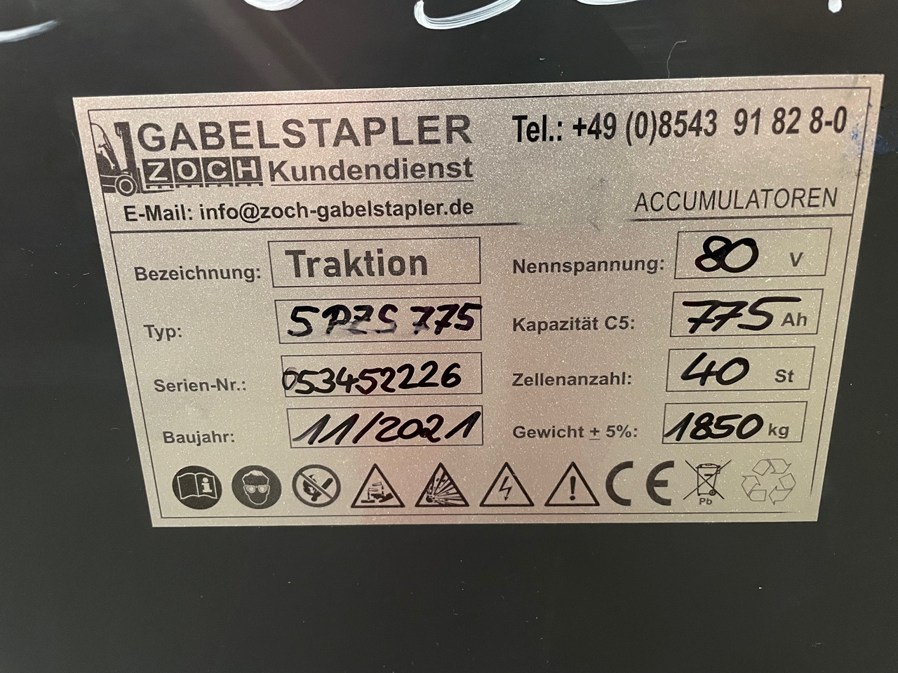 80 Volt I 5 PZS 775 - Battery for Forklift: picture 2 80 Volt I 5 PZS 775 - Battery for Forklift: picture 2