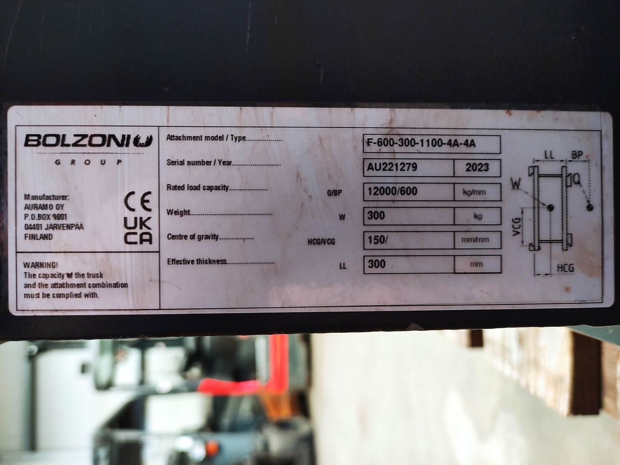 Bolzoni F-600-300-1100-4A-4A - Attachment for Stacker: picture 5 Bolzoni F-600-300-1100-4A-4A - Attachment for Stacker: picture 5