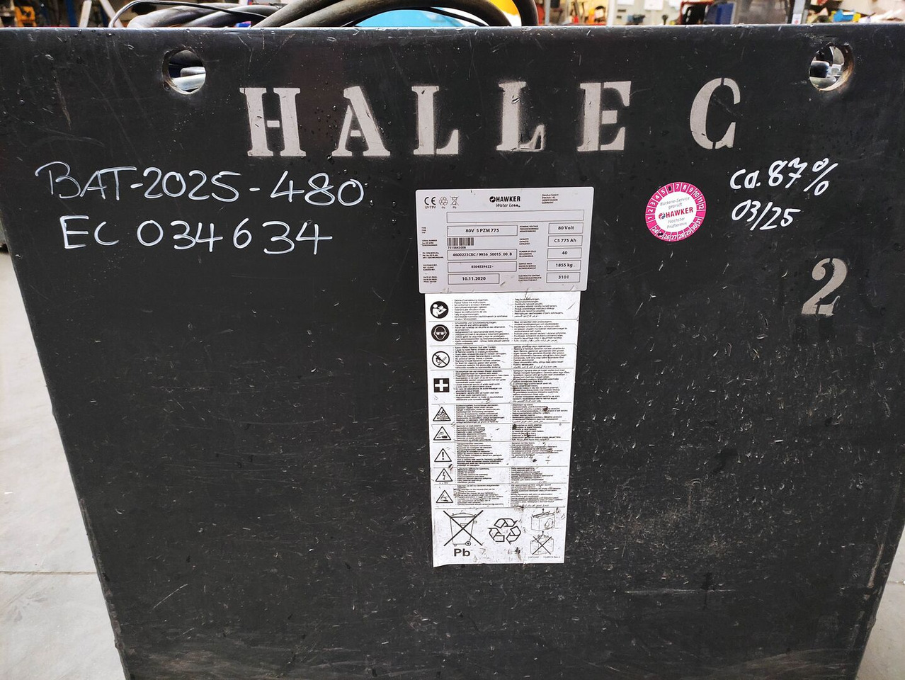 Hawker 80V 5 PZM 775 - Battery for Material handling equipment: picture 3 Hawker 80V 5 PZM 775 - Battery for Material handling equipment: picture 3