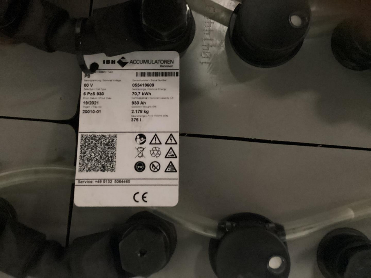 IBH 80V 6 PZS 930 - Battery for Material handling equipment: picture 2 IBH 80V 6 PZS 930 - Battery for Material handling equipment: picture 2