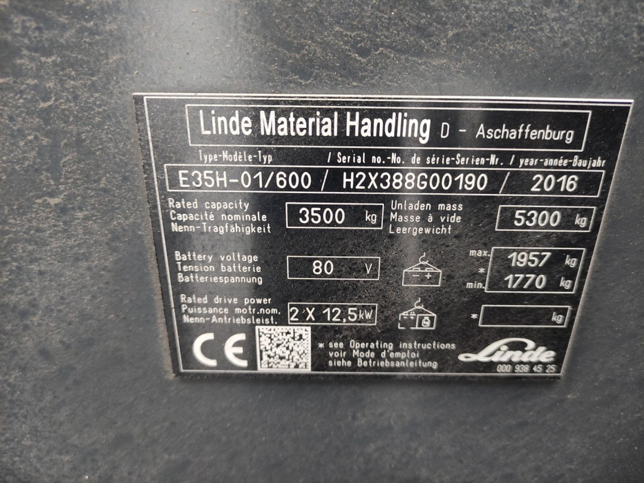 Electric forklift Linde E35H-01/600-388: picture 6 Electric forklift Linde E35H-01/600-388: picture 6