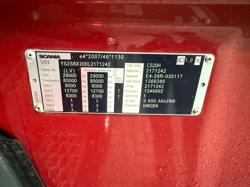 Tractor unit Scania S650 V8 NGS SHOW TRUCK, INTERIOR, FULL AIR, ALCOA, PTO, FULL!: picture 16